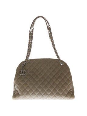 Chanel Mademoiselle Coco Charm Chain Tote Shoulder Bag Brown Caviar